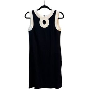 J McLaughlin Dress Navy Cream Trim Preppy Career‎ Size 2